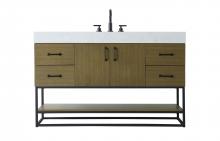  VF29254MCB - 54 inch Single Bathroom Vanity in Chestnut Brown