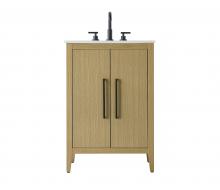  VF29324MHB - 24 Inch Single Bathroom Vanity In  Honey Brown