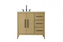  VF29336MHB - 36 Inch Single Bathroom Vanity In  Honey Brown