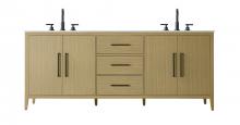  VF29384DMHB - 84 Inch Double Bathroom Vanity In Honey Brown