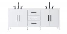  VF29384DWH - 84 Inch Double Bathroom Vanity In White