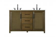  VF29554DHO - 54 Inch Double Bathroom Vanity In Hazel Oak