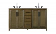  VF29560DHO - 60 Inch Double Bathroom Vanity In Hazel Oak