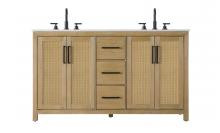  VF29560DLO - 60 Inch Double Bathroom Vanity In Linen Oak