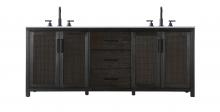  VF29584DCO - 84 Inch Double Bathroom Vanity In Chocolate Oak