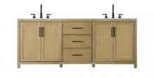  VF29584DLO - 84 Inch Double Bathroom Vanity In Linen Oak