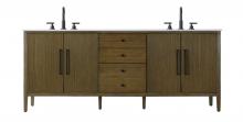  VF29684DHO - 84 inch Double Bathroom Vanity in Hazel Oak