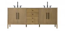  VF29684DLO - 84 inch Double Bathroom Vanity in Linen Oak