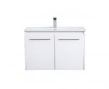  VF44030WH - 30 Inch Single Bathroom Floating Vanity in White