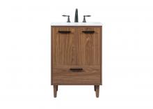  VF47024WB - 24 Inch Single Bathroom Vanity in Walnut Brown