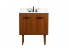  VF48030MTK-BS - 30 Inch Single Bathroom Vanity in Teak with Backsplash