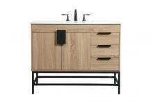  VF48842MW - 42 Inch Single Bathroom Vanity in Mango Wood