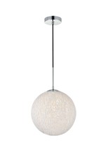  LD2234C - Malibu 1 Light Chrome Pendant With paper string ball