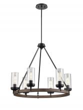  DVP38626GR+IW-CL - Okanagan 6 Light Chandelier