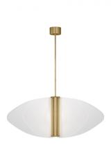  SLPD28530BR - Sean Lavin Nyra 1-light dimmable LED grande pendant with plated brass finish and acrylic shade