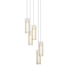  131124-SKT-LONG-86-GG0065 - Exos Glass 5-Light Pendant