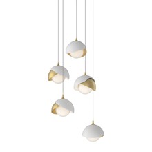  131125-SKT-LONG-86-02-GG0711 - Brooklyn 5-Light Double Shade Pendant