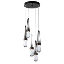  131127-SKT-STND-14-ZM0434 - Link 5-Light Clear Glass Pendant