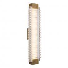  WV374225VBCR - Alai 25-in Vintage Brass/Ribbed Glass LED Wall Vanity