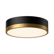  FM556216AGMB - Brisbane 16-in Aged Gold/Matte Black 3 Lights Flush Mount