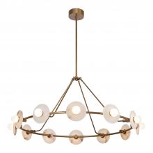  CH346046VBAR - Dahlia 46-in Vintage Brass/Alabaster LED Chandeliers