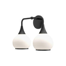  VL524217MBOP - Hazel 17-in Matte Black/Opal Matte Glass 2 Lights Vanity