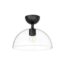  SF563012MBCL - Jude 12-in Clear Glass/Matte Black 1 Light Semi Flush Mount