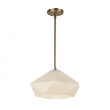  PD424514BGOP - Krysta 14-in Brushed Gold/Opal Glass 1 Light Pendant