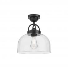  SF461101MB - Lancaster 12-in Matte Black 1 Light Semi Flush Mount