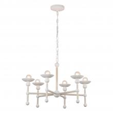  CH343625MWCN - Nadine 25-in Matte White/Cotton 6 Lights Chandeliers