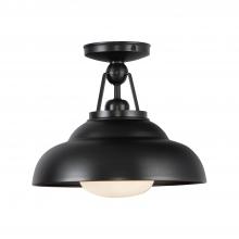  SF344012UBGO - Palmetto 12-in Urban Bronze/Glossy Opal 1 Light Semi Flush Mount