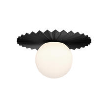  FM501212MBOP - Plume 12-in Matte Black/Opal Matte Glass 1 Light Flush Mount