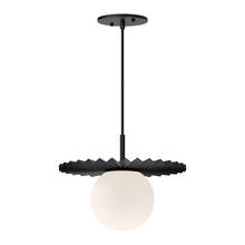  PD501212MBOP - Plume 12-in Matte Black/Opal Matte Glass 1 Light Pendant