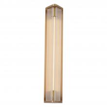  WV339123VBCR - Sabre 23-in Ribbed Glass/Vintage Brass LED Wall/Vanity