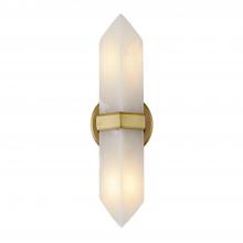  WV334215VBAR - Valencia 15-in Vintage Brass/Alabaster 2 Lights Wall/Vanity