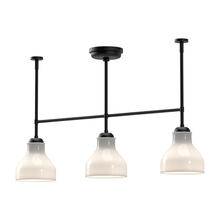  LP540334MBGO - Westlake 34-in Glossy Opal Glass/Matte Black 3 Lights Linear Pendant