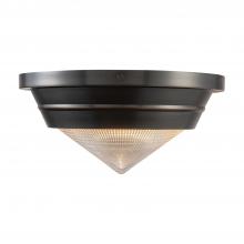  FM348010UBPG - Willard 10-in Urban Bronze/Prismatic Glass 1 Light Flush Mount