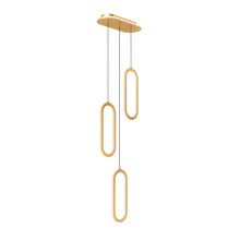 Dals FPDC3-CC-GD - 3 vertical oblong pendants with lit cluster 5CCT