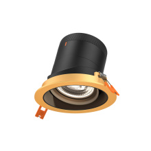 Dals RC04-CC-60-GMBBK-TGD - 4in Modular Downlight, 5CCT, 60 degree Beam Angle, Gimbal Reflector, Black, Gold trim