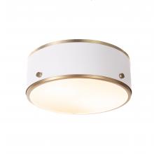  FM7081/WHSG - Percussion - 2 Light Ceiling Light in White with Soft Gold