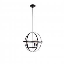  PD1143/BK - Cortland - 3 Light Orb Pendant in Black