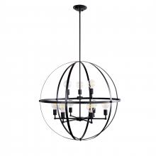  PD1149/BK - Cortland - 9 Light 2 Teir Orb Pendant in Black