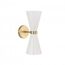  WL1173/MWSG - Konic - Double  Wall Sconce in Matte White and Soft Gold