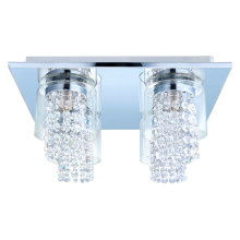 Eglo Canada 201153A - 4 LT Ceiling Light w/ Chrome Finish & Clear Glass Shades Surrounding Clear Glass Crystal Strands