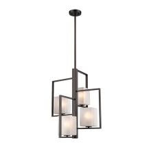 Eglo Canada 203539A - 4 LT Pendant w/ Oil Rubbed Bronze Finish & Opal Glass Shades