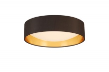 Eglo Canada 204721A - Integrated LED 16" Ceiling Light w/ Black & Gold Fabric Shade w/ White Acrylic Diffuser