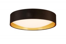 Eglo Canada 204724A - Integrated LED 20" Ceiling Light w/ Black & Gold Fabric Shade w/ White Acrylic Diffuser