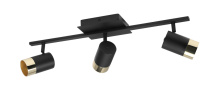 Eglo Canada 204923A - 3 LT Fixed Track Light w/ Black Finish & Black w/ Gold Accent  Adjustable Lamp Heads