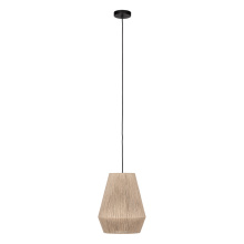 Eglo Canada 206082A - 1 LT Pendant w/ Black Finish & Brown Textile Thread Shade