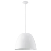 Eglo Canada 92719A - 1 LT Pendant w/ White Finish & Glossy White Dome Metal Shade